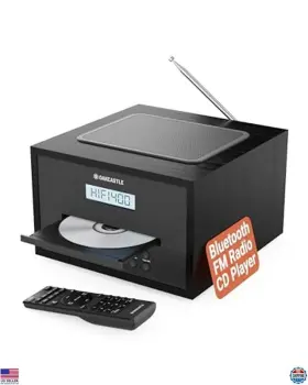 B0dydv2q3r Stanley Home Stereo System Cd Player Bluetooth Fm Radio 40w Solid Wood Dual Alarm