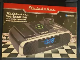 Studebaker Sb5050b Workstation Hi-fi Cd Clock Radio Wireless Charging Stn Bluetooth New