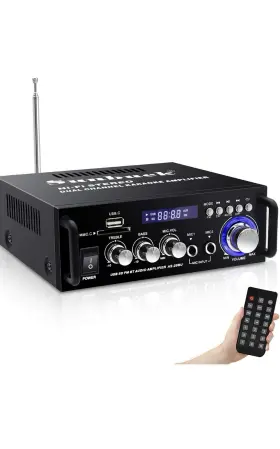 As29bu Sunbuck Sunblock Bluetooth 5.0 Audio Amplifier 2 Channel Compact Stereo 250w Rca Usb Fm