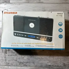 Srcd313 Sylvania Vtg Stereo Am/fm Radio Cd Alarm Clock New