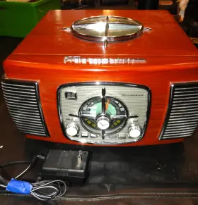 427891 T-bird Thunderbird Radio/cd Player/record Player Working Solid Wood