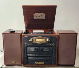Gf-600 Teac Nostalgia Record Player Radio Cassette And Cd Speakers Read