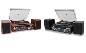 Techplay 352937870172 Commander Black Record Player Stereo System Turntable Bluetooth Cd Mp3 #2