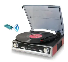 Odc107bt Techplay Bluetooth Record Player Turntable Fm Radio Built In Speakers