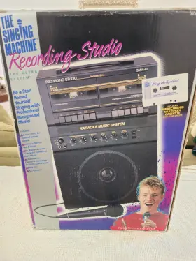 Smw-42 The Singing Machine Double Cassette Recording Studio Box Microphones Read