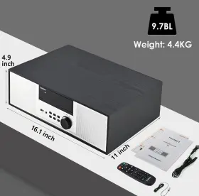 Tb-816 Tiamboy Vintage Style Micro Shelf System 40w Rms With Cd Player Bluetooth Usb #3