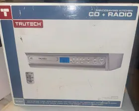 3188 Tru-tech Trutech Space Saving Kitchen Workshop Cd/radio Player Silver With Remote New N Box