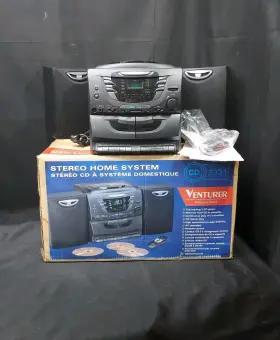 Cd2331 Venturer Nos Vintage 5cd Changer Radio Cassette Stereo System In Original Box