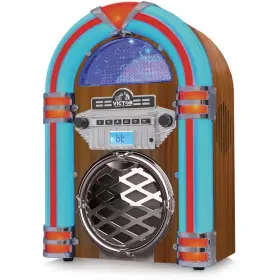 Victor 313045967918 Broadway Bluetooth Jukebox Cd Player Fm Radio Built-in Stereo Speakers And Col