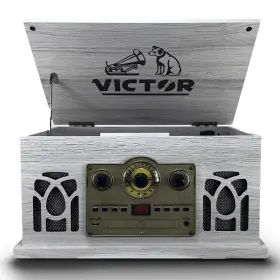 Victor Audio Vwrp-3600-wh Belmont 8-in-1 Wood Music Center White - Refurbished Grade Very Good
