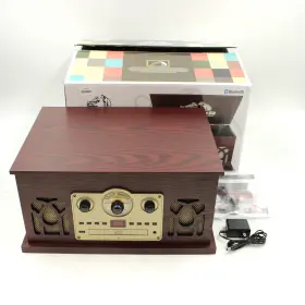 Vwrp-3600-ch Victor Belmont 8-in-1 Wooden Music Center Stereo In Cherry