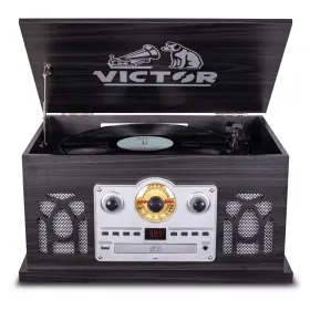 Victor Vwrp-3600-gr Belmont 8-in-1 Wood Music Center Graphite - Refurbished Grade Very Good