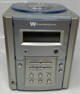 Mm-5011 White Westinghouse Stereo Radio System With Silver Wooden Speakers #2