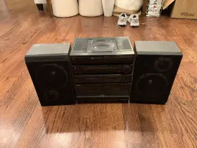 2307 Yorx Grandeur Stereo System Model With Speakers Tested Used Good Condition