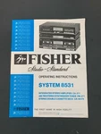 Vtg Fisher System 8531 CA-271 FM-271 CR-W47H Operating Instructions Manual. Fixed Price $19.99.
