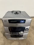 Rca RS1286B 5-CD Stereo System W/ Dual Cassette Tuner + Speakers. Fixed Price $57.99.