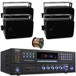 Pyle PD3000BAH Bt Receiver, 4X 3.5'' 200W 3-WAY Wall Mount Black Speakers W/wire. Fixed Price $349.49.