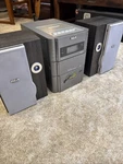 Rca Model 2028 3 Cd Cassette Stereo W/ Bookshelf Speakers Beautiful Video. Fixed Price $59.00.