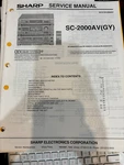 Orig. Sharp SC2000AV SC-2000AV-GY Repair & Service Manual *original*. Fixed Price $13.99.