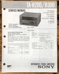 Sony TA-H200 TA-H300 Stereo Service Manual *original*. Fixed Price $14.97.