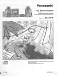 Panasonic SA-AK78 Cd Stereo System Owners Instruction Manual. Fixed Price $22.24.