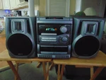 Aiwa NSX-A202 Stereo System 3-DISC Compact Dual Cassette Changer Gray. Fixed Price $72.50.