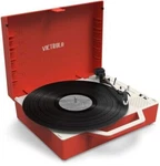 Wb Victrola VSC-725SB-POR Re-spin Sustainable Suitcase Record Player Red. Fixed Price $132.19.
