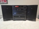 Vintage Sonic Compact Shelf Stereo Am/fm Dual Cassette Eq Speakers With Remote. Fixed Price $110.00.