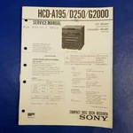 Sony HCD-A195 HCD-D250 HCD-G2000 Service Manual Original Paper Oem Repair Guide. Fixed Price $19.96.