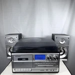 Crosley CR7014A-BK Eclipse Entertainment Center With Speakers / Tested Working. Fixed Price $169.99.