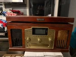 Encore Technology 9369OMO Brown Black Nostalgic Music System Turntable. Fixed Price $36.00.