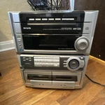 Aiwa CX-ZL500U 5-CD Changer Cassette Stereo System Super T-bass Silver/black. Fixed Price $103.00.