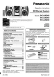 Panasonic SC-AK240 SC-AK340 SC-AK343 Cd Stereo System Owners Instruction Manual. Fixed Price $22.24.