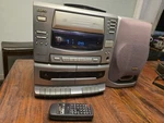 Sanyo AWM-1900U Bookshelf 3-DISC Cd Stereo System (w/remote & Speakers). Fixed Price $59.49.