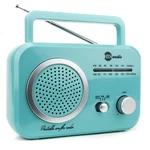 Radio Teal/silver Premium Home Vintage Portable Am/fm With Built .... Fixed Price $31.45.