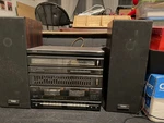 Yorx M2203B Am-fm Multiplex Receiver Dual Cassette W/ S202A Speakers (set Of 3). Fixed Price $65.00.