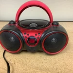 Jensen CD-490 Portable Stereo With Player/am/fm Radio Aux In Red/black Tested. Fixed Price $25.00.