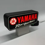 Yamaha Revs Your Hear Led Garage Sign 10"WIDE Wall Shelf Desk Decor Gift Art. Fixed Price $39.00.