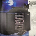 1991 Panasonic SC-CH7 Print Ad Compact Stereo System Sleek Black Cat Full Moon. Fixed Price $8.39.