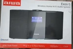 Aiwa EXOS-5 Boombox Black Bluetooth Fm Lcd Clock Dual 4" Drivers 40W 6HR Battery. Fixed Price $50.00.