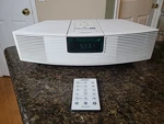 Bose Wave Radio Model AWR1W1 Alarm Clock Am/fm White W/ Remote Tested. Fixed Price $69.00.