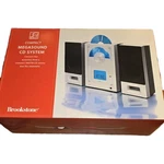 Brookstone Compact Megasound Cd System Am/fm Stereo Wall Mountable Nib. Fixed Price $125.00.