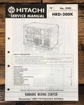 Hitachi HRD-200K Stereo Service Manual *original*. Fixed Price $14.97.