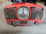 Techplay QT62BT Red Retro Compact Stereo Bluetooth Cd Am Fm Radio Usb Clock. Fixed Price $49.99.