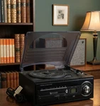 Encore Technology 9282MO Turntable Cd Cassette Am Fm Radio System Black Wood. Fixed Price $66.75.