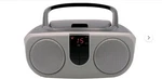 Sylvania SRCD243 Portable Player Boombox Am Fm Radio Stereo Silver. Fixed Price $37.00.