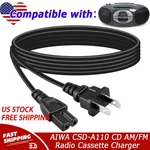 Ul Listed 6FT Long Ac/dc Power Cord For Aiwa CSD-A110 Cd Am/fm Radio Cassette. Fixed Price $12.58.