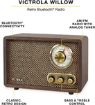 Victrola Willow VRS-2800 Retro Wood Bluetooth Fm/am Radio Rotary Dial. Fixed Price $110.00.