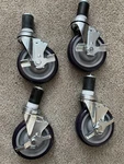 Component Hardware SPUES-4B Medium Duty Expanded Stem Caster 5" Blue Wheels. Fixed Price $47.99.