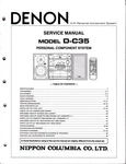 Original Denon D-C35 Service Manual With Fold-out Schematics And Diagrams. Fixed Price $18.00.